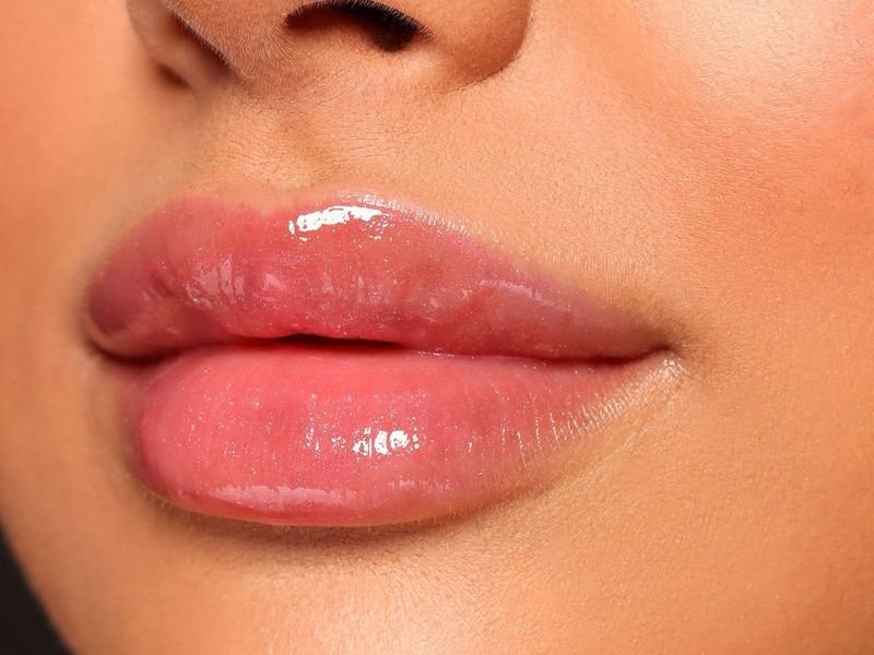 Close-up of full, glossy lips